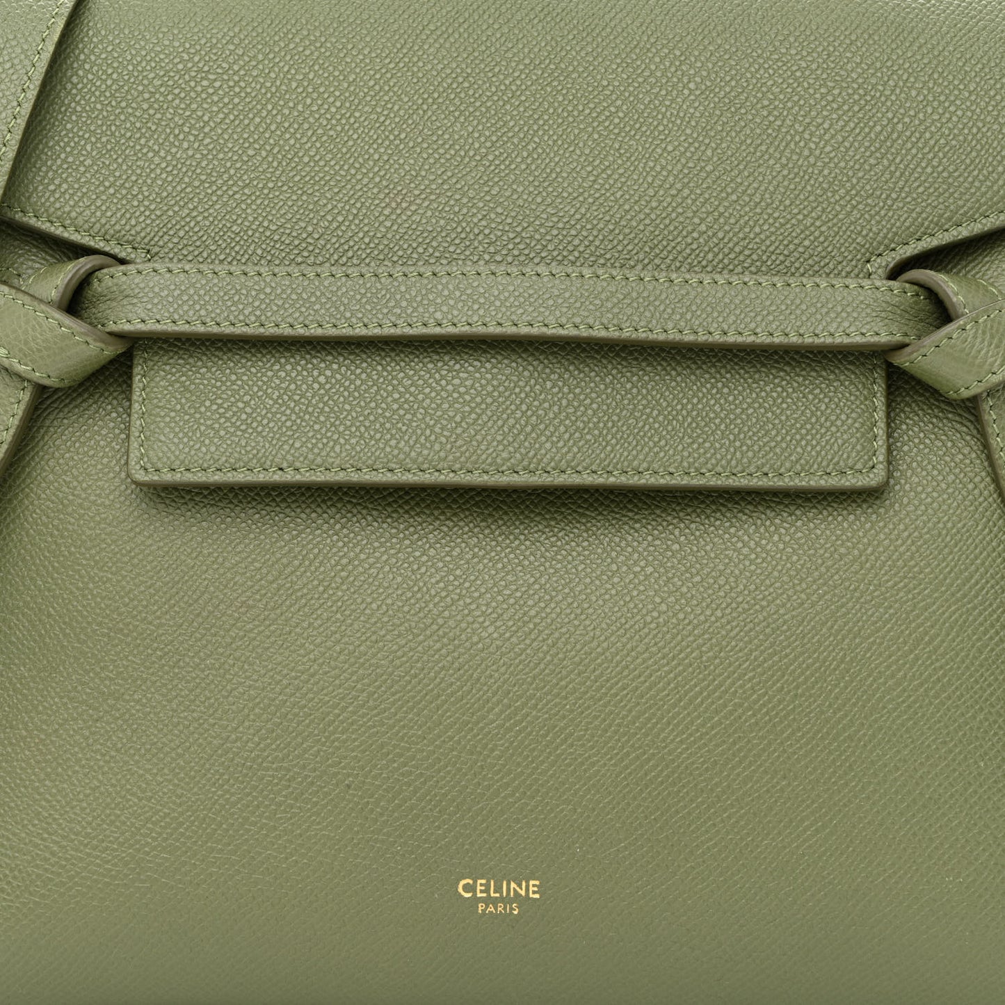 Grained Calfskin Micro Belt Bag Army Green