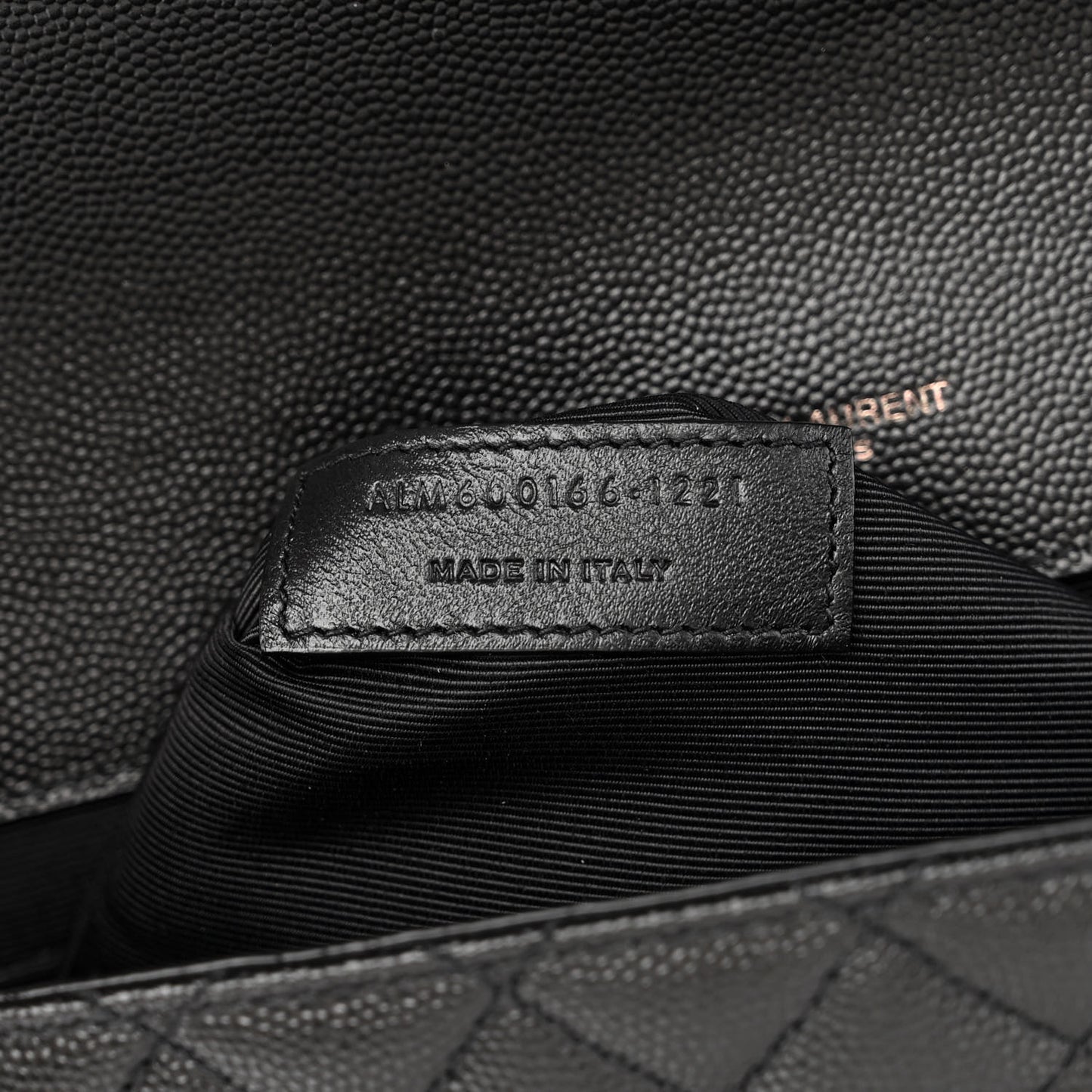 Grain De Poudre Textured Mixed Matelasse Large Triquilt Monogram Monochrome Satchel Black