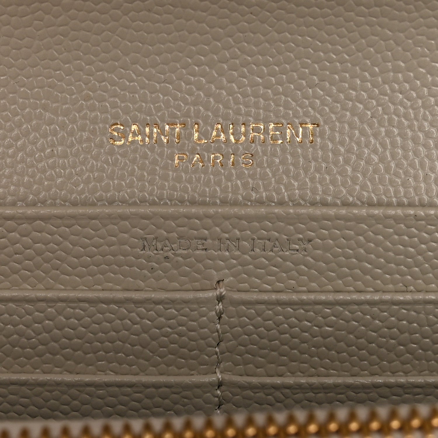 Saint Laurent Grain De Poudre Matelasse Chevron Monogram Flap Wallet Crema Soft 6 of 16