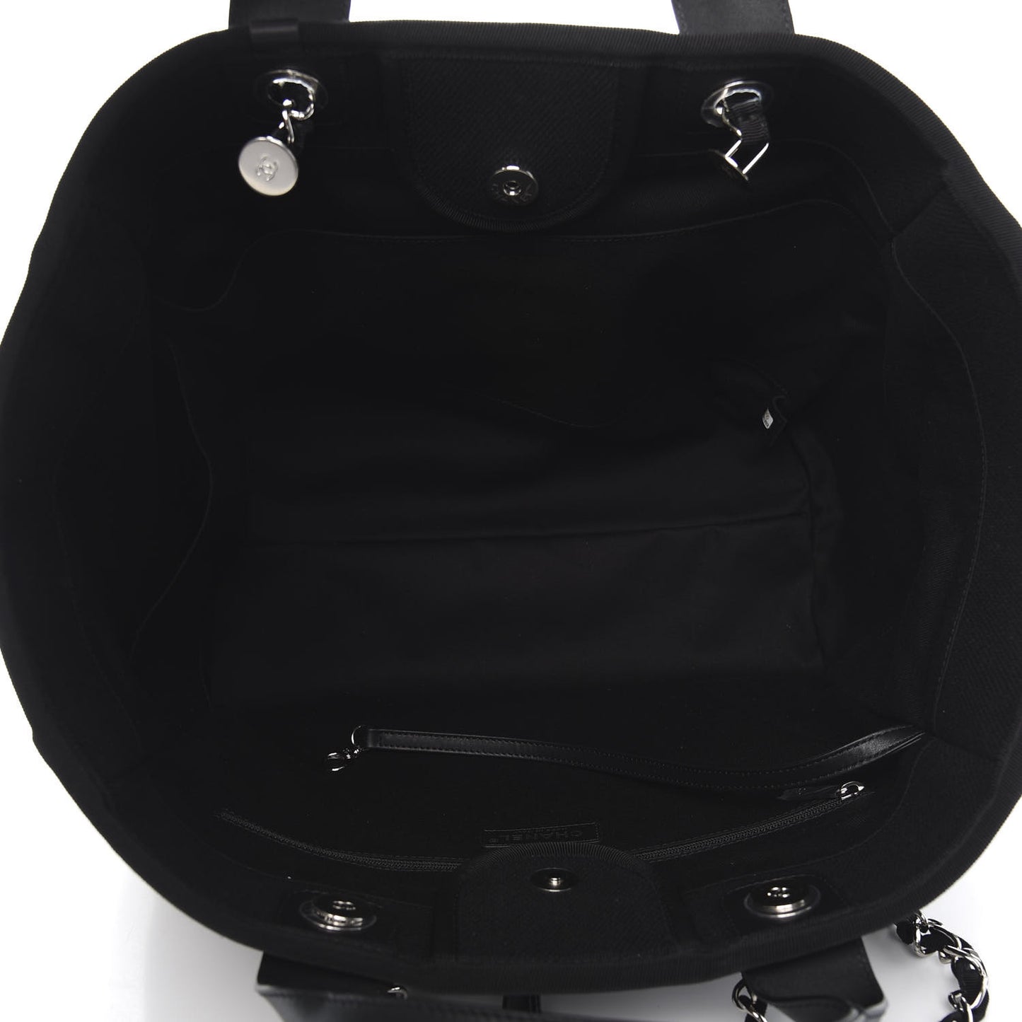 Canvas Pearl Medium Deauville Tote Black