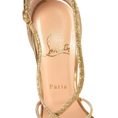 Christian Louboutin Glitter Gwynitta 100 Sandals 39 Gold 6 of 8