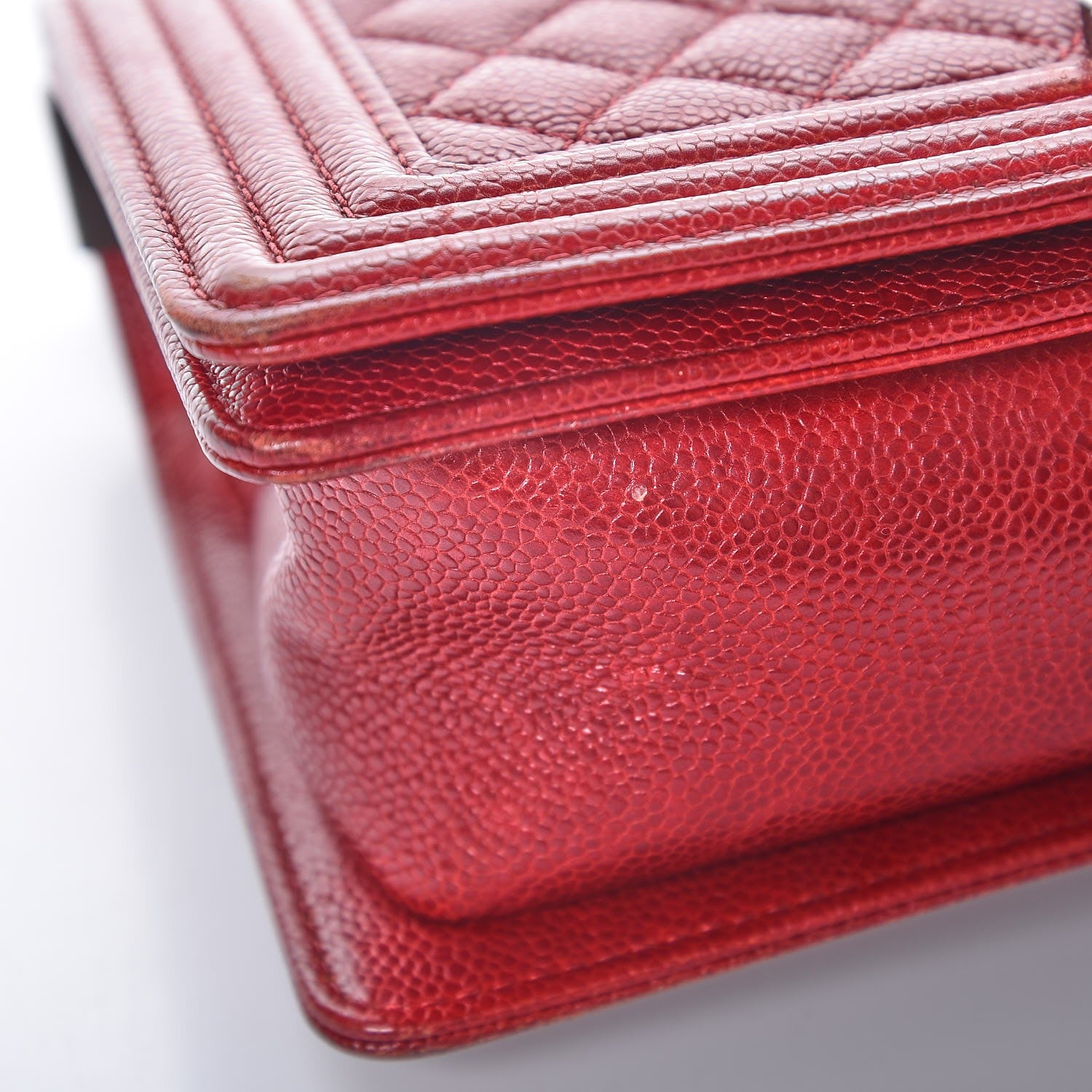 Chanel Caviar Quilted Medium Boy Flap Red 8 of 8