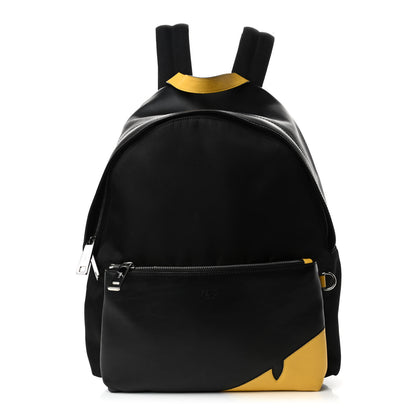 Fendi Nylon Vitello Grace Cruise Corner Bugs Pouch Pocket Backpack Black Sunflower 1 of 4