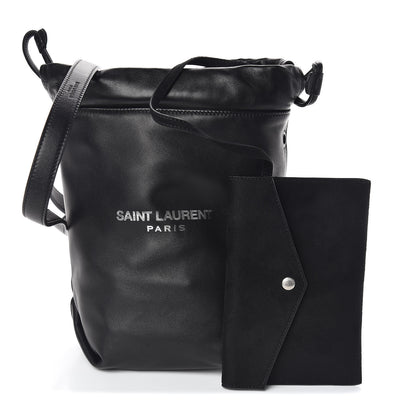 Saint Laurent Lambskin Small Teddy Bucket Bag Black 1 of 11
