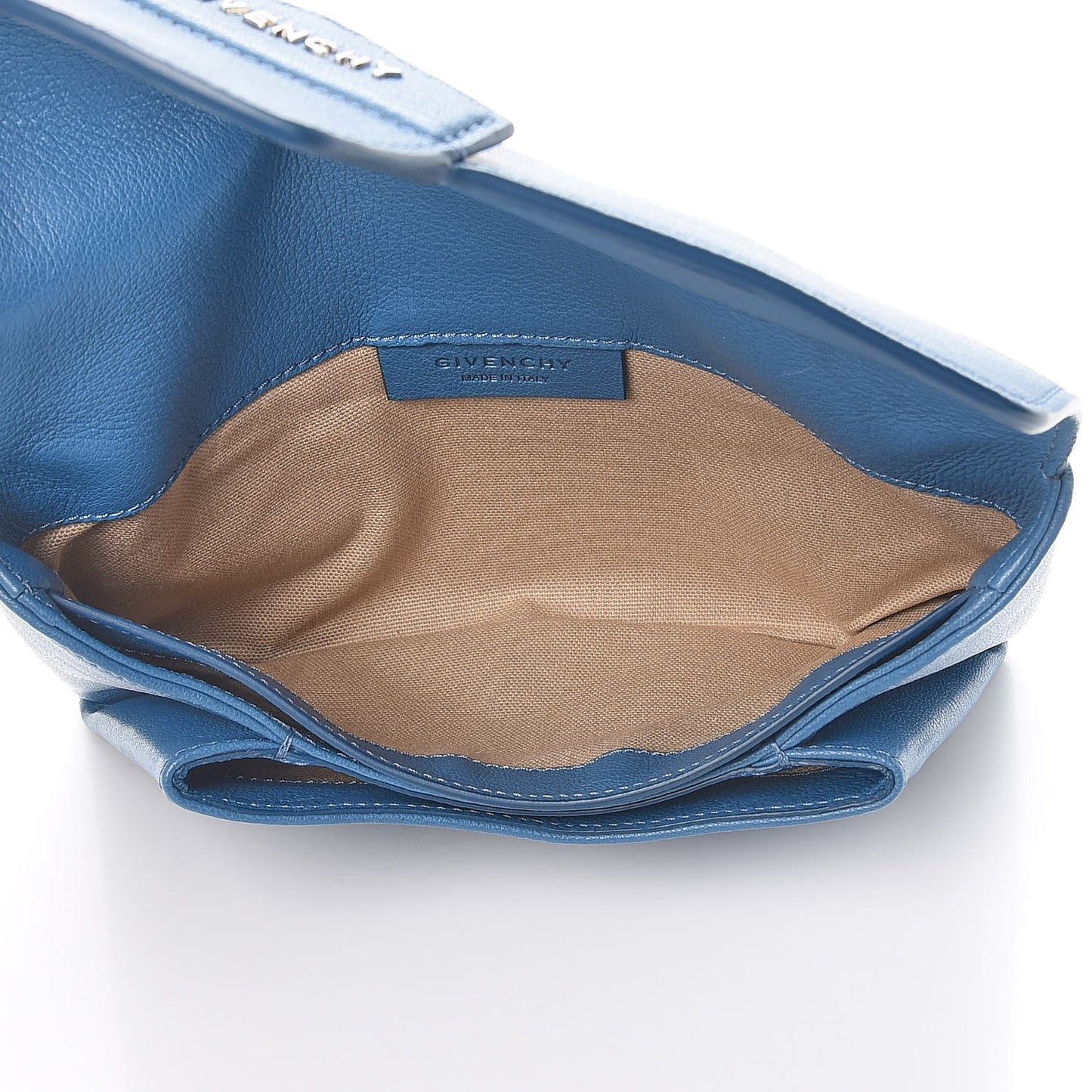 Sugar Goatskin Small Antigona Envelope Clutch Mineral Blue