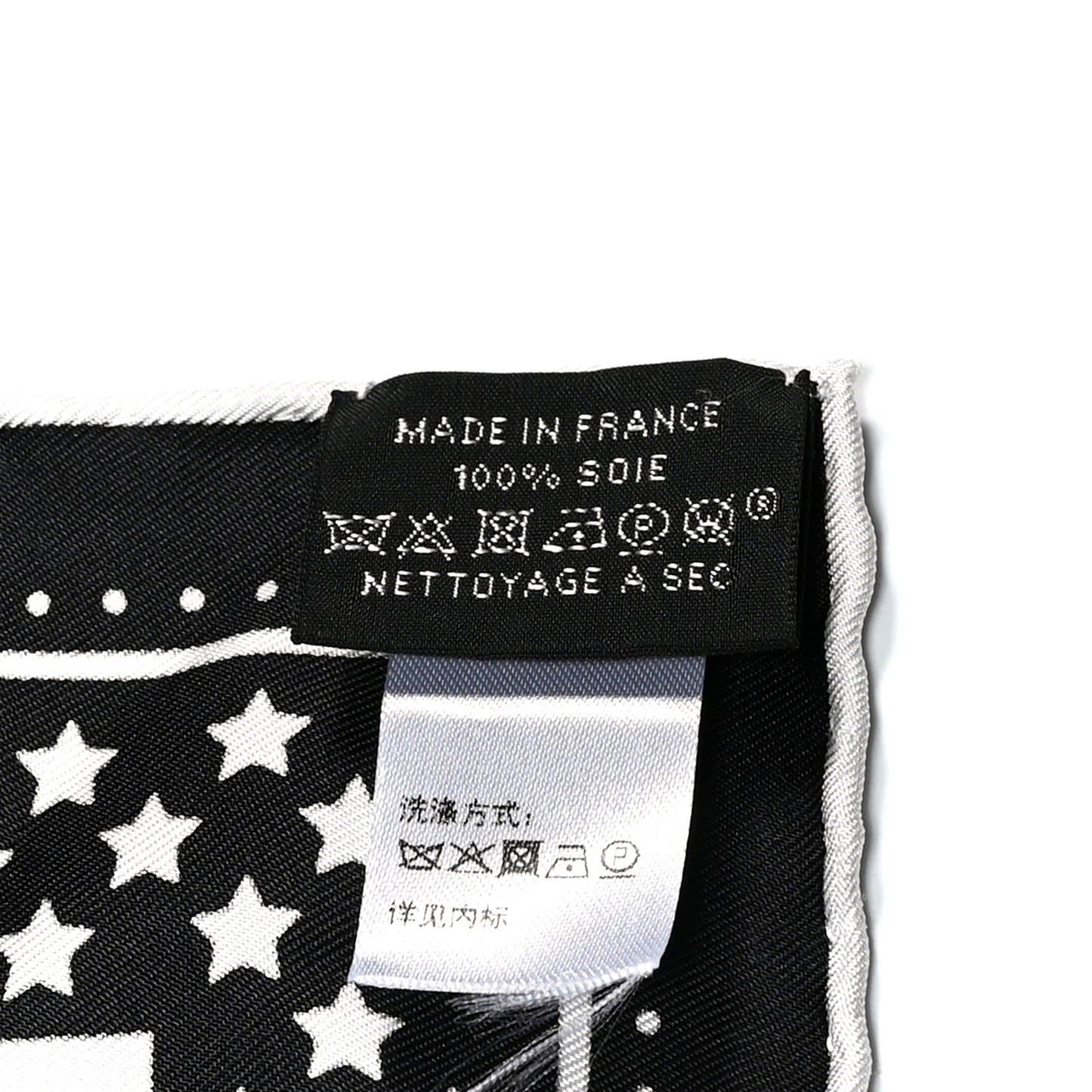 Silk Le Rodeo des Fruits Bandana Scarf 55 Black White