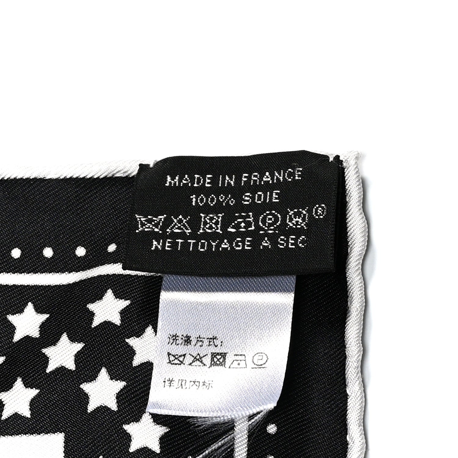 Hermes Silk Le Rodeo des Fruits Bandana Scarf 55 Black White 3 of 5