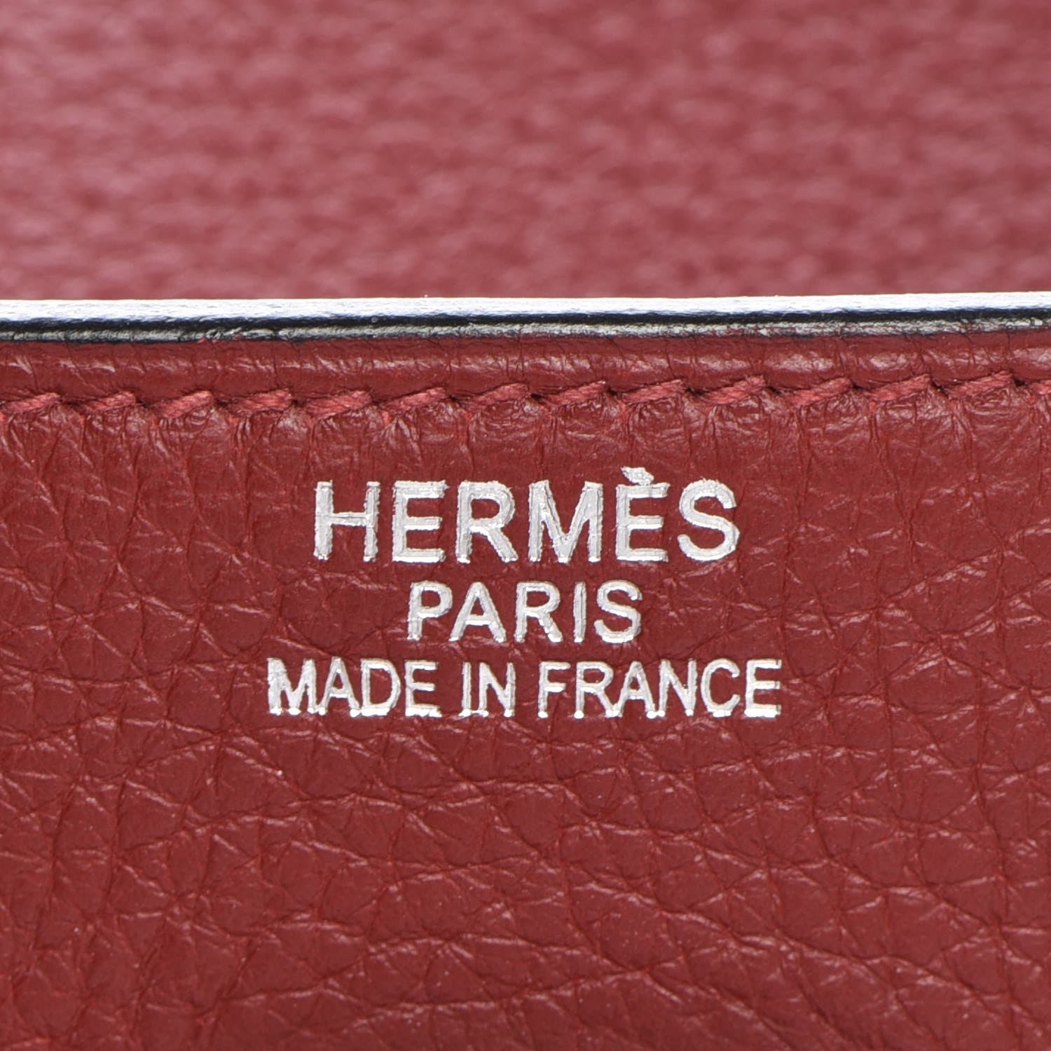 Hermes Taurillon Clemence Crinoline Birkin 35 Rouge H 11 of 25