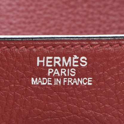 Hermes Taurillon Clemence Crinoline Birkin 35 Rouge H 11 of 25