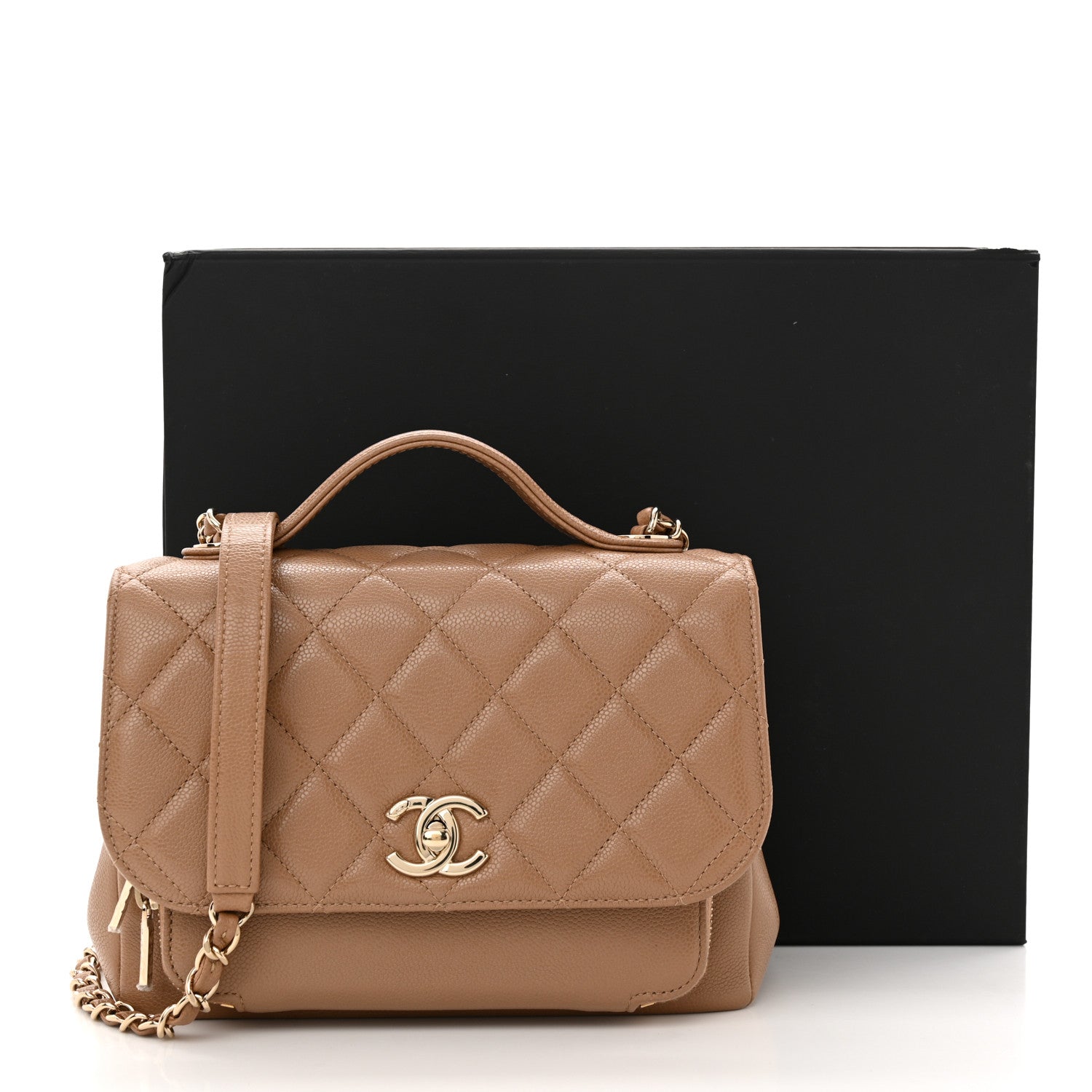 Chanel Caviar Quilted Medium Business Affinity Flap Beige 10 of 10