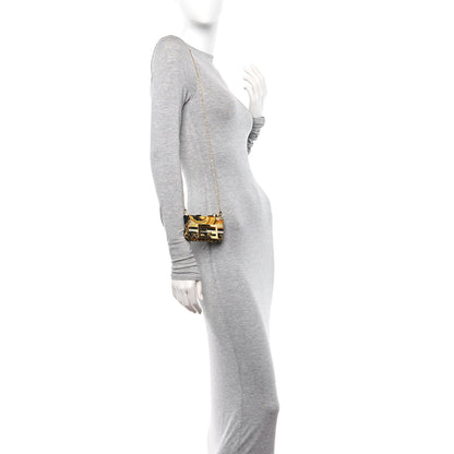 Fendi X VERSACE Silk Fendace FF Baroque Nano Brooch Baguette Charm Black Gold 2 of 12