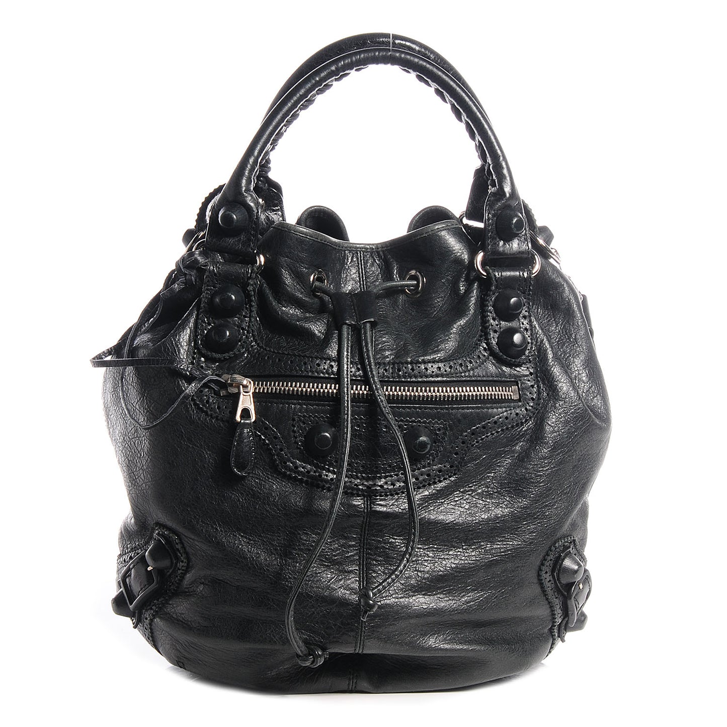Agneau Giant Brogues Hardware Pompon Black