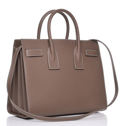 Saint Laurent Grained Calfskin Small Sac De Jour Taupe 4 of 8