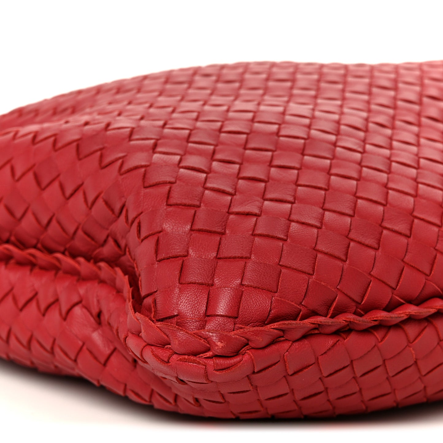 Nappa Intrecciato Large Veneta Hobo Red