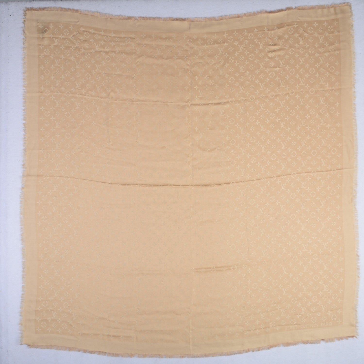 Louis Vuitton Silk Wool Monogram Shawl Dune 3 of 6
