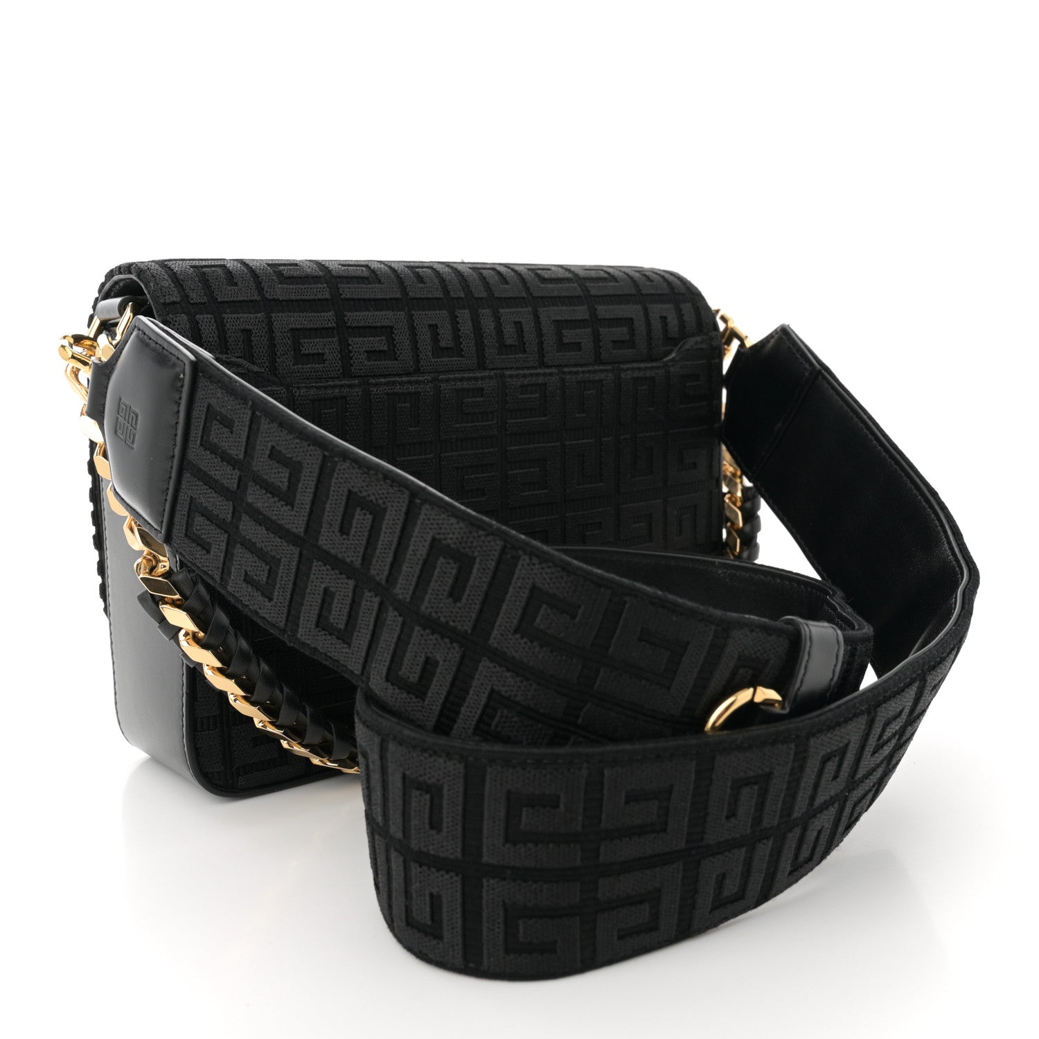 Givenchy Canvas Woven Embroidered Medium 4G Bag With Chain Black 3 of 14