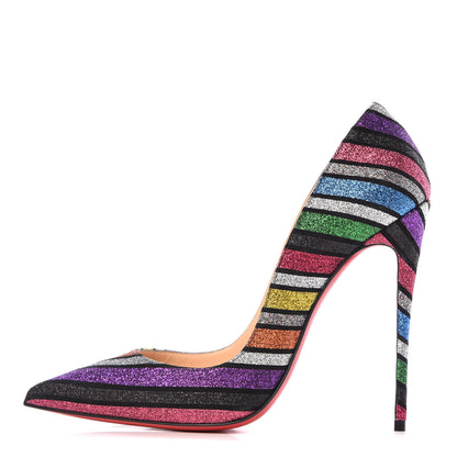 Christian Louboutin Suede Stripyglitter So Kate 120 Pumps 39.5 Multi 1 of 8