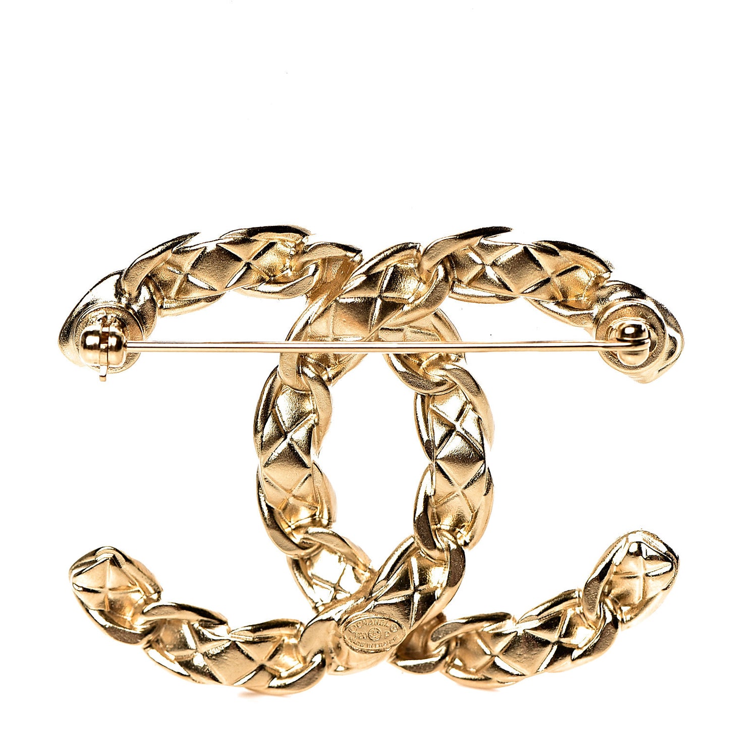 Metal CC Brooch Gold
