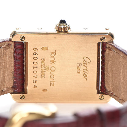 Cartier Sterling Silver Vermeil Lizard 20mm Must de Cartier Tank Quartz Watch Red 4 of 8