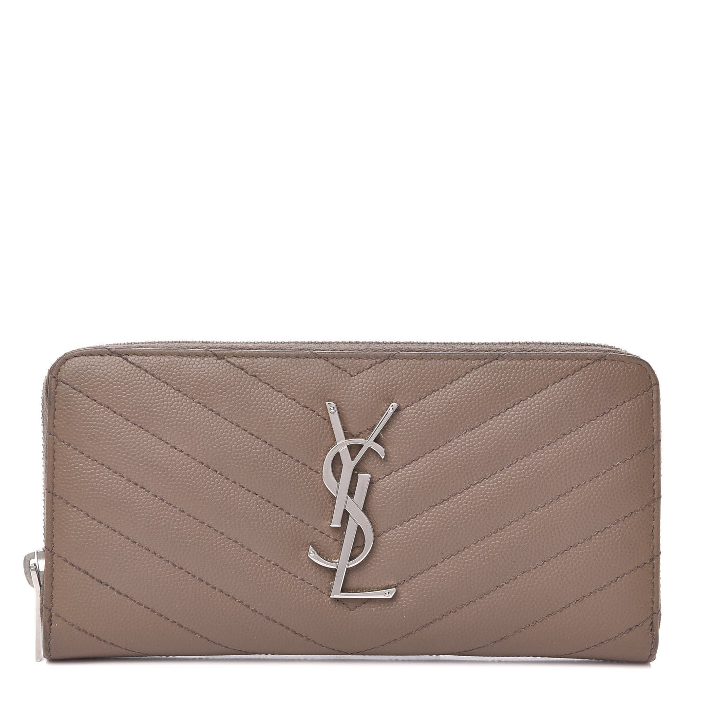 Grain De Poudre Matelasse Chevron Monogram Zip Around Wallet Fard