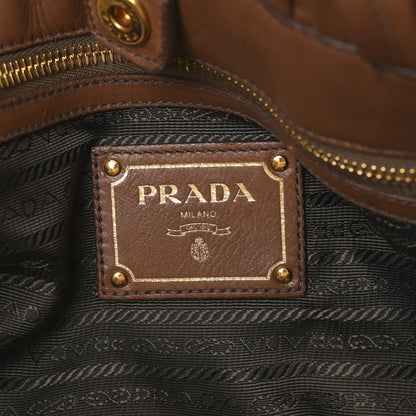 Prada Nappa Antique Bow Tote Brown 6 of 8