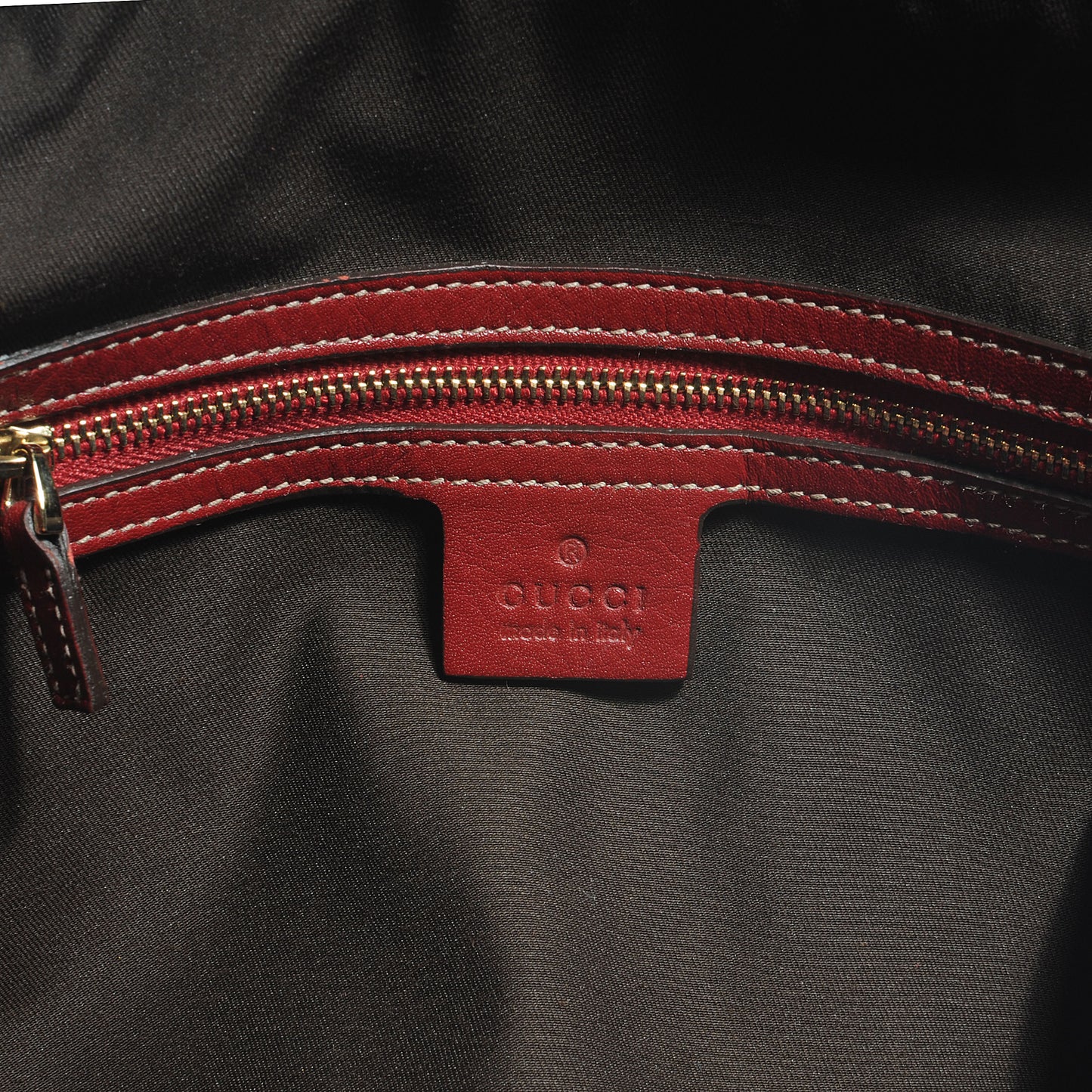 Leather Ruffle Sabrina Boston Tote Rouge