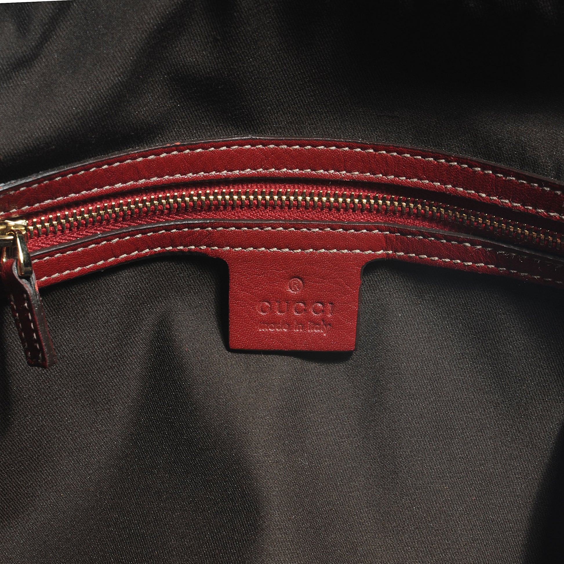 Gucci Leather Ruffle Sabrina Boston Tote Rouge 6 of 7