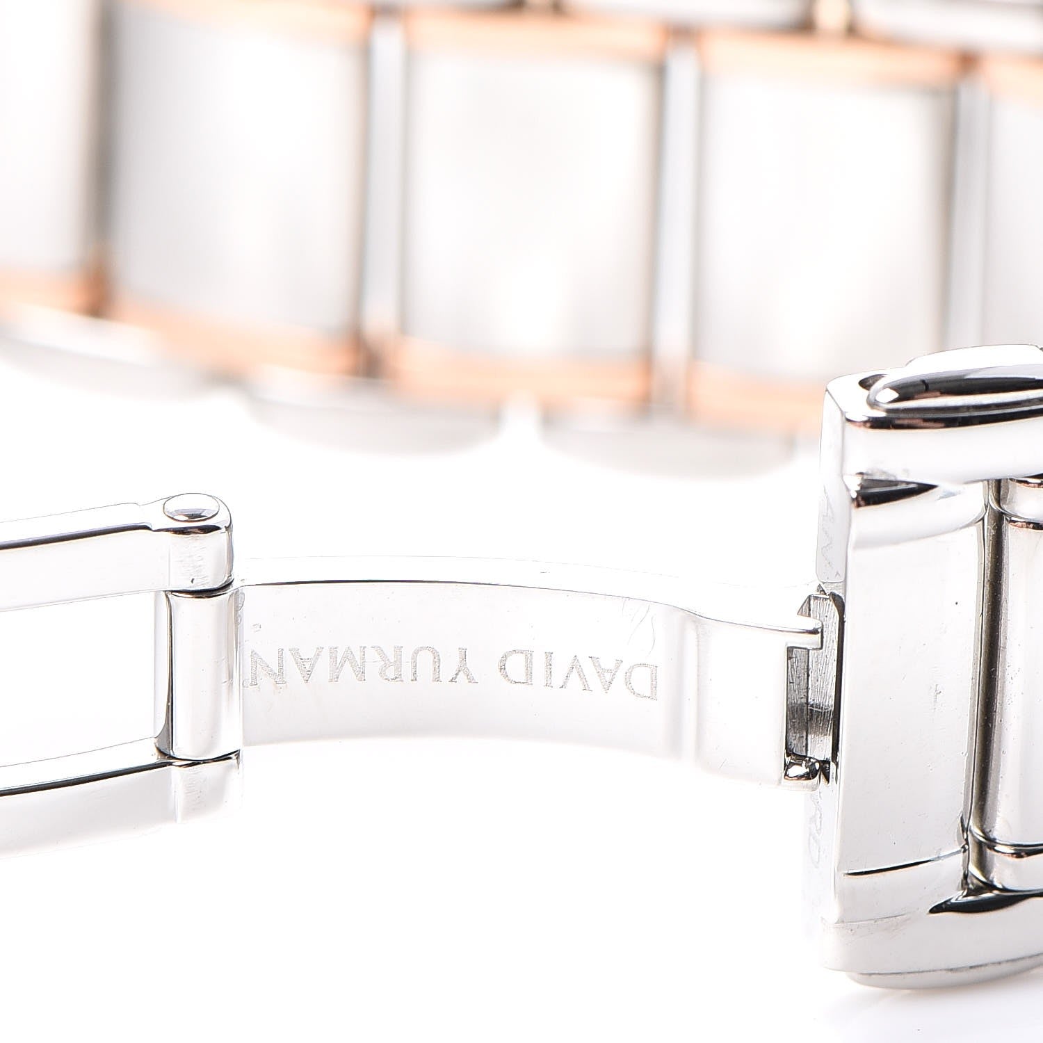 David Yurman Stainless Steel 18K Rose Gold Diamond Mother of Pearl 30mm Classic Quartz Watch 6 of 9
