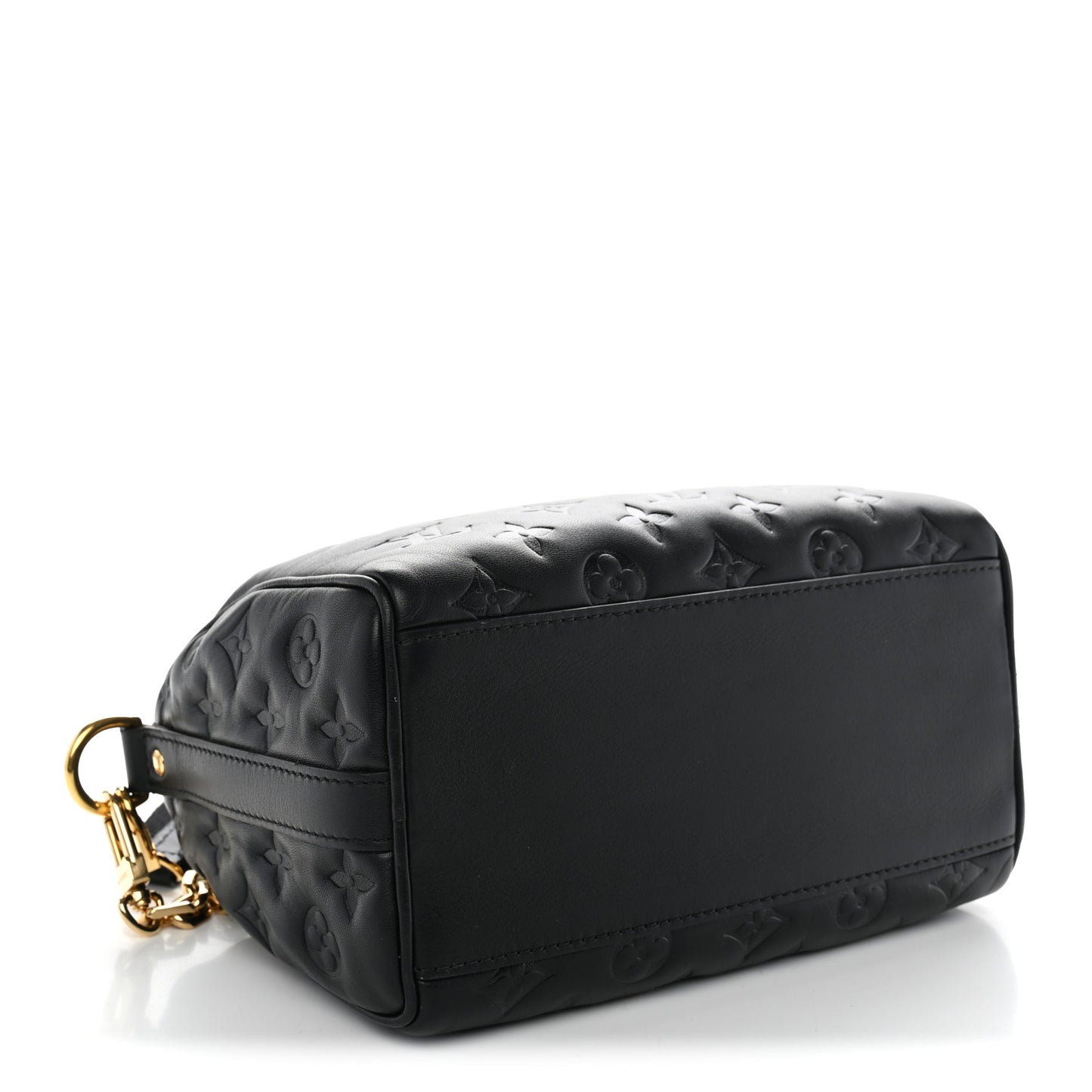 Lambskin Embossed Monogram Speedy 22 Bandouliere Black