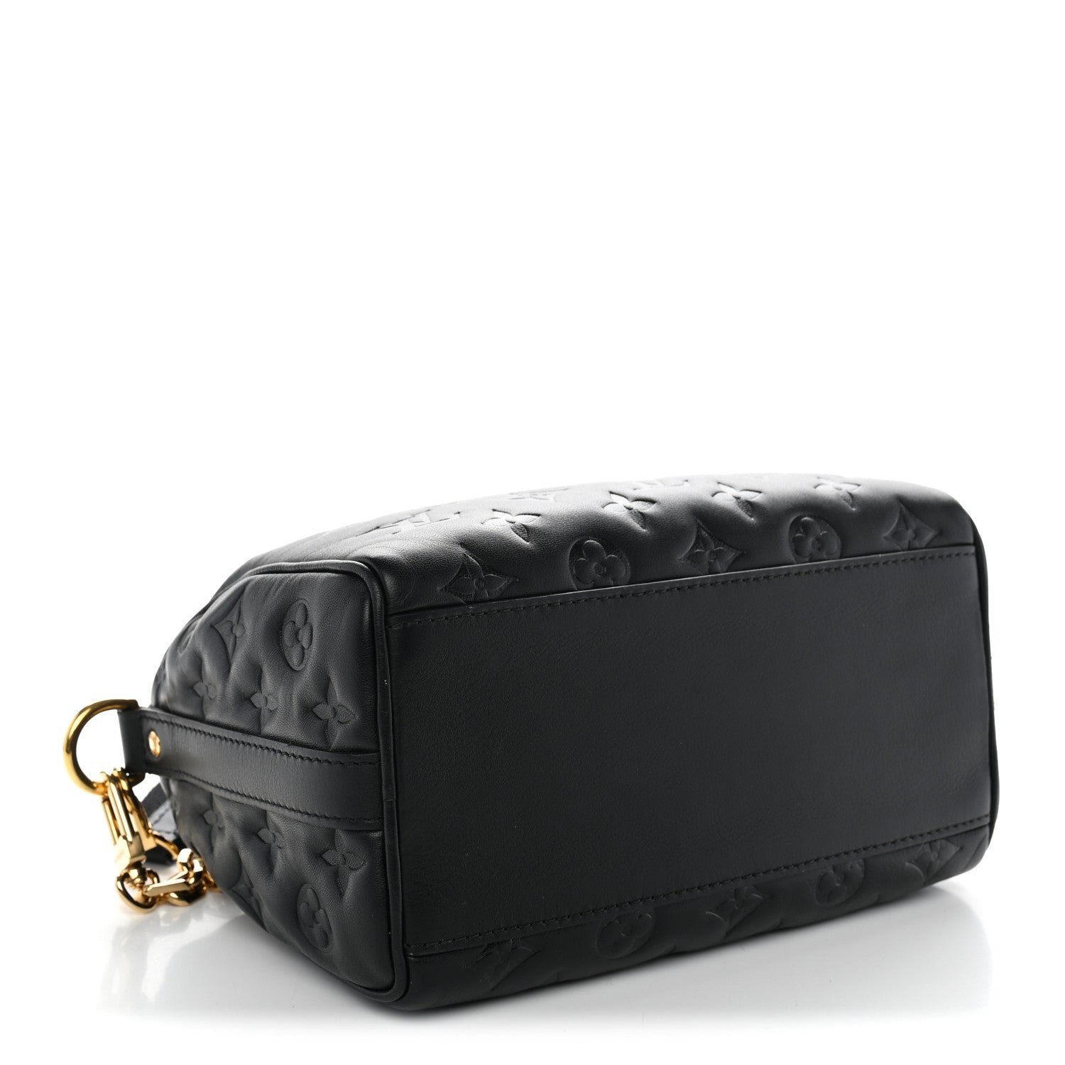 Louis Vuitton Lambskin Embossed Monogram Speedy 22 Bandouliere Black 4 of 9
