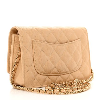 Chanel Caviar Quilted Wallet On Chain WOC Beige 3 of 11