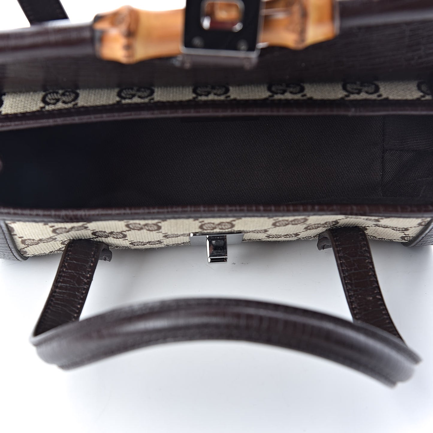 Monogram Small Bamboo Bullet Satchel Brown