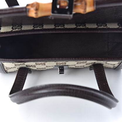 Gucci Monogram Small Bamboo Bullet Satchel Brown 5 of 10