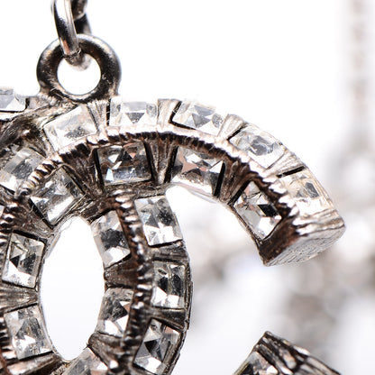 Chanel Baguette Crystal CC Drop Earrings Silver 3 of 6