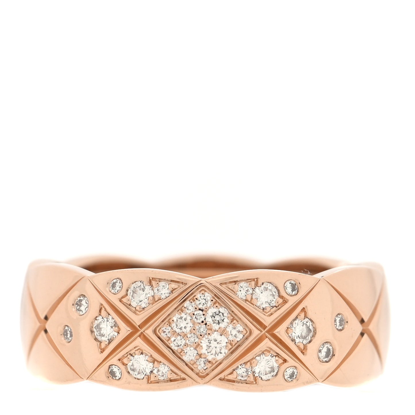 18K Beige Gold Diamond Small Coco Crush Ring 53 6.5