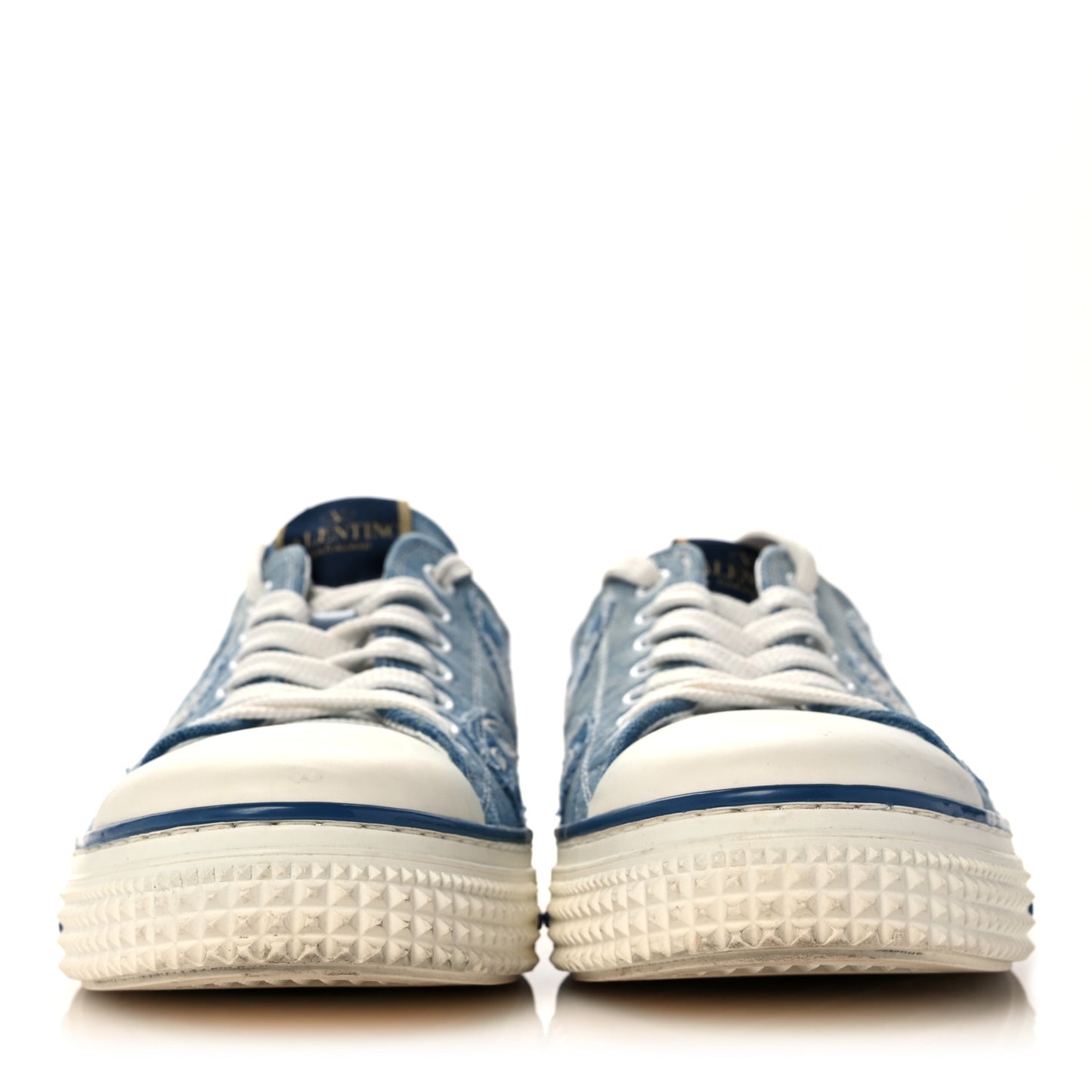 Denim Butterfly Embroidered Sneakers 38 Light Denim
