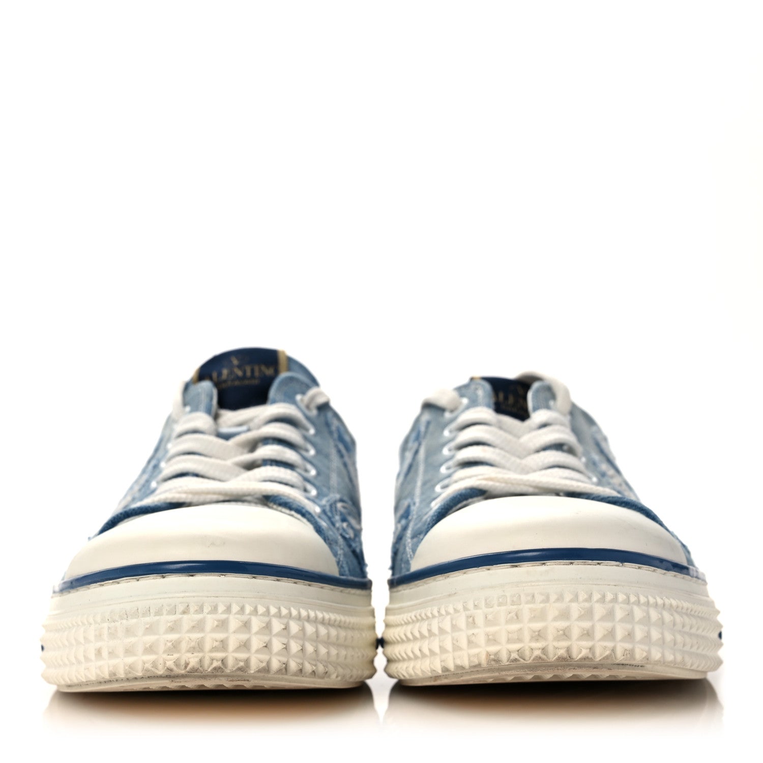 Valentino Garavani Denim Butterfly Embroidered Sneakers 38 Light Denim 10 of 13