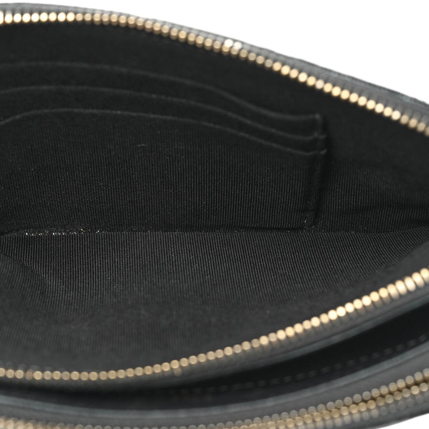 Iridescent Caviar Quilted Small Clutch With Chain Black