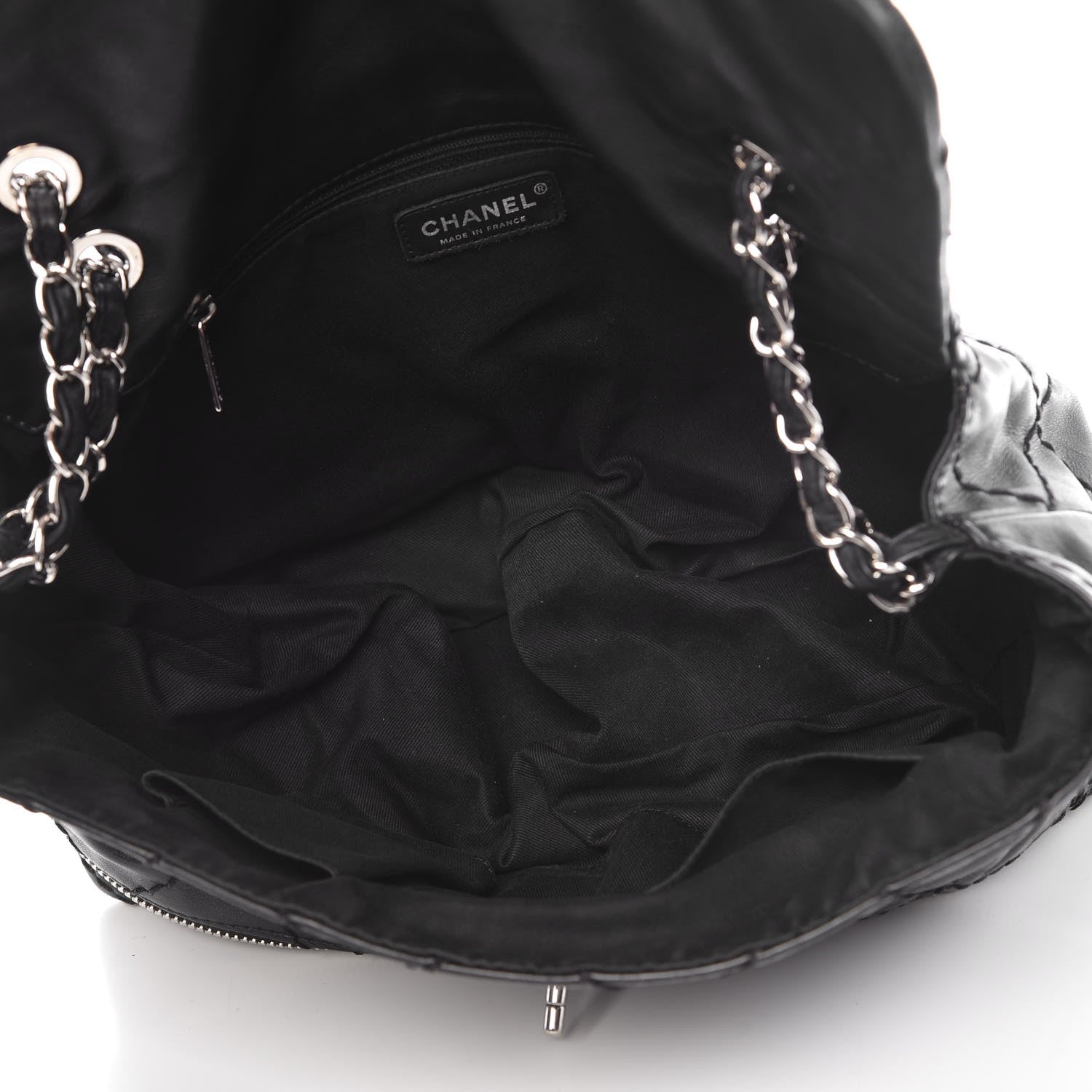 Chanel Calfskin Stitched Large Expandable Flap Bag Black 5 of 10