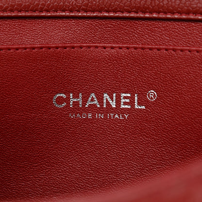 Chanel Caviar Quilted Clutch With Chain Flap Dark Red 6 of 11