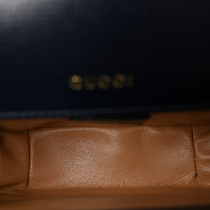 Gucci Casy Wool Azalea Calfskin Mini Horsebit 1955 Shoulder Bag Deep Emerald Blue 5 of 10