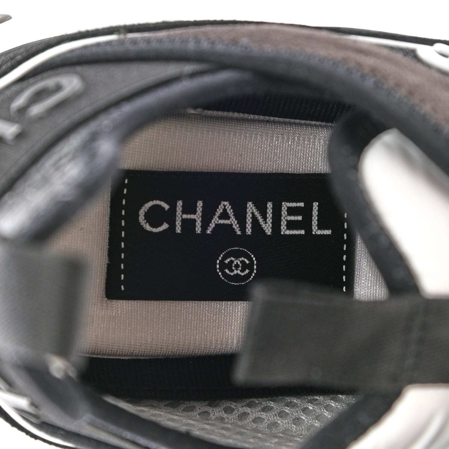 Chanel Fabric Suede CC Sneakers 39 Black Dark Grey 8 of 10