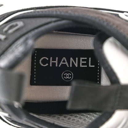 Chanel Fabric Suede CC Sneakers 39 Black Dark Grey 8 of 10