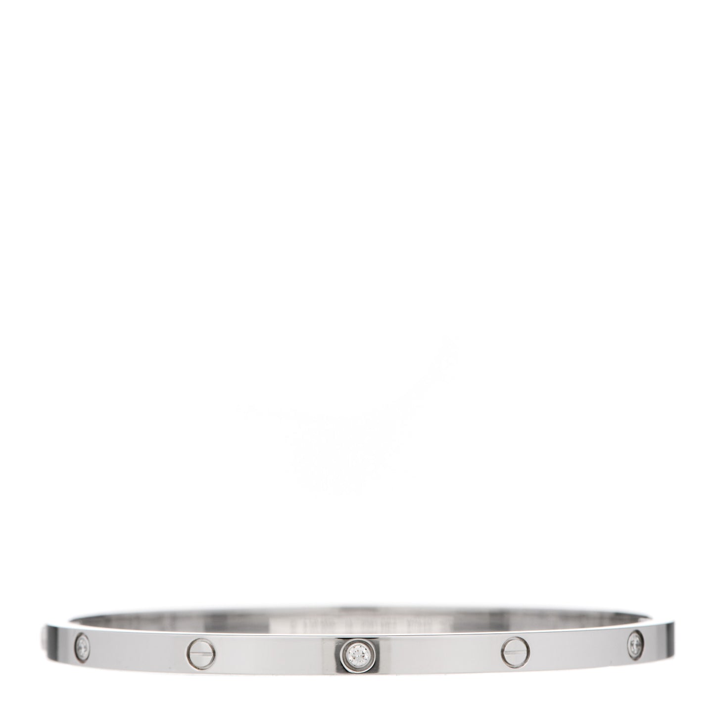 18K White Gold 6 Diamond Small LOVE Bracelet 17