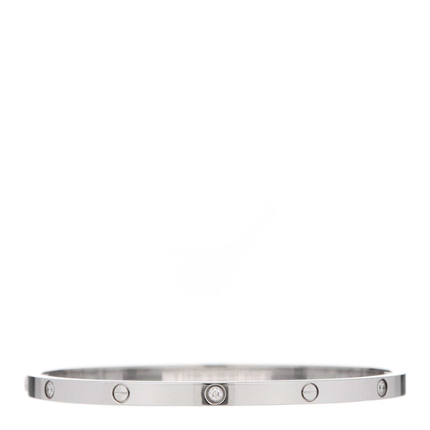 Cartier 18K White Gold 6 Diamond Small LOVE Bracelet 17 2 of 5