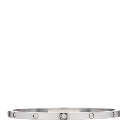 Cartier 18K White Gold 6 Diamond Small LOVE Bracelet 17 2 of 5