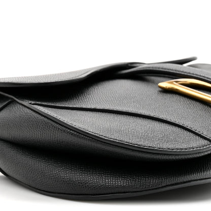 Christian Dior Grained Calfskin Saddle Bag Black 10 of 10