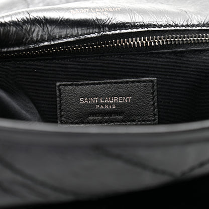 Saint Laurent Crinkled Calfskin Matelasse Monogram Large Niki Chain Satchel Black 6 of 10