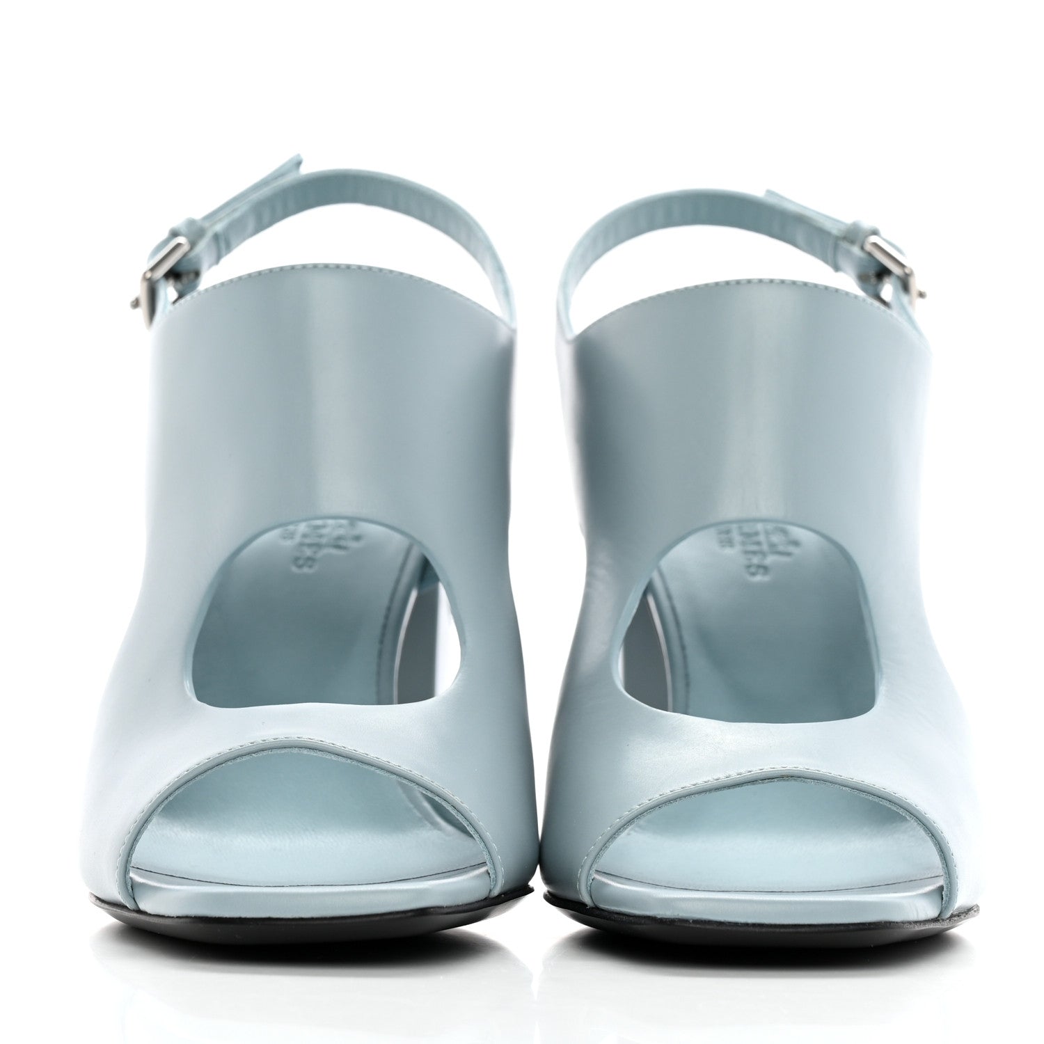 Hermes Calfskin Electra 90 Sandals 37.5 Vert D'eau 2 of 8