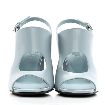 Hermes Calfskin Electra 90 Sandals 37.5 Vert D'eau 2 of 8